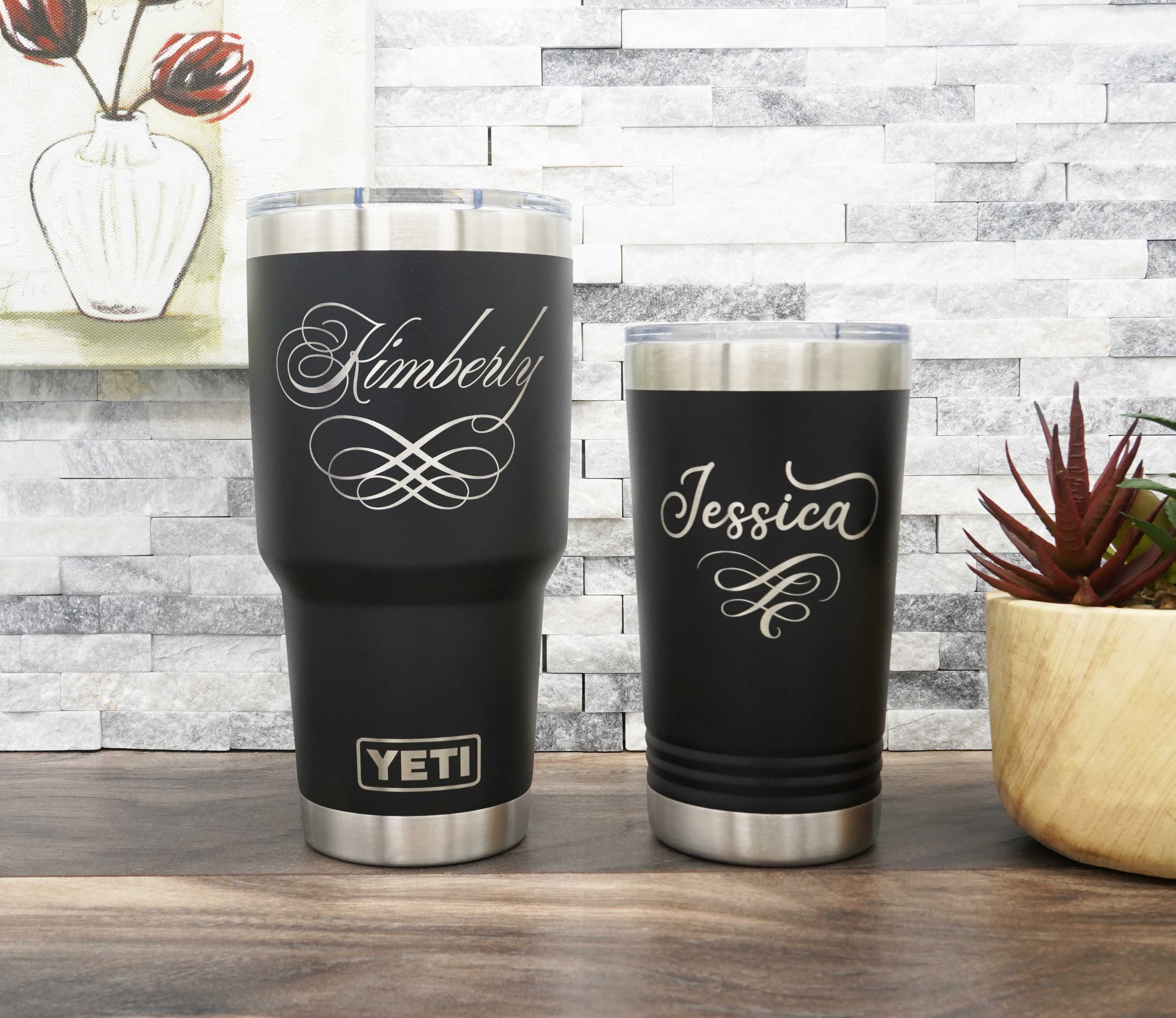 Laser Engraved YETI® or Polar Camel Tumbler Personalized with Name