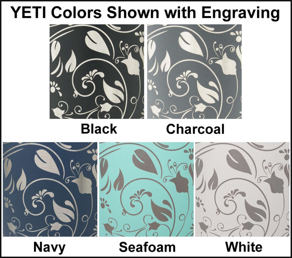 Personalized YETI® or Polar Camel Tumbler Laser Engraved With Hibiscus  Flower Wrap-around Design 