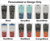 Ice Shaker Flex Bottles engraved with lily pattern, shown with and without personalization in each color.