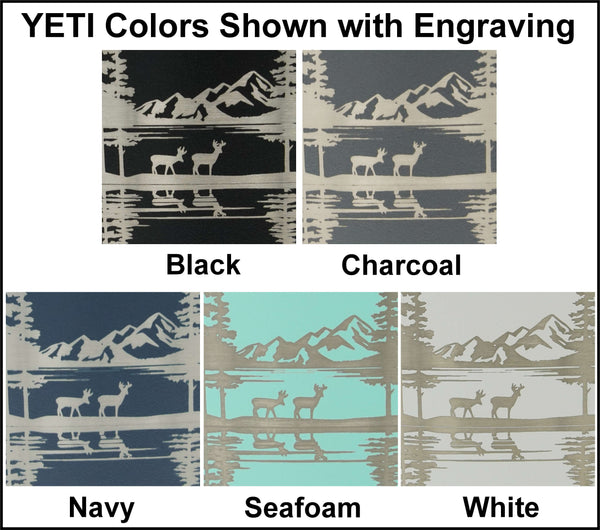 Laser Engraved YETI® or Polar Camel Tumbler - Angler Fishing Scene