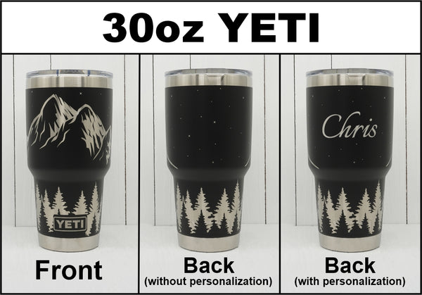Mountain Streams Design with Bigfoot & UFO Engraved Yeti Lowball Tumbl –  Burnin' Daylight