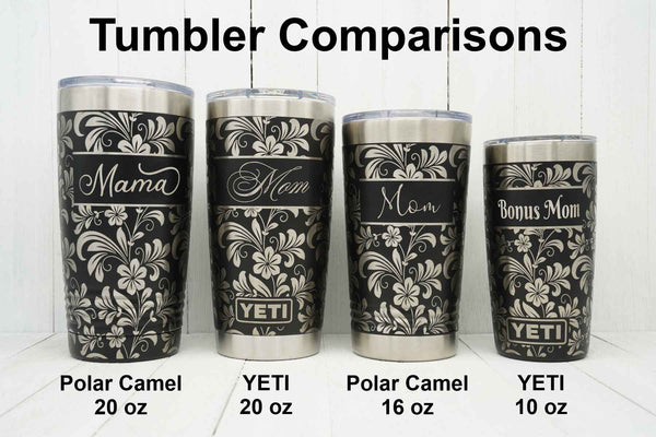Laser Engraved Gift for Mom - YETI® or Polar Camel Tumbler with Hibiscus  Flower Wrap-Around Design