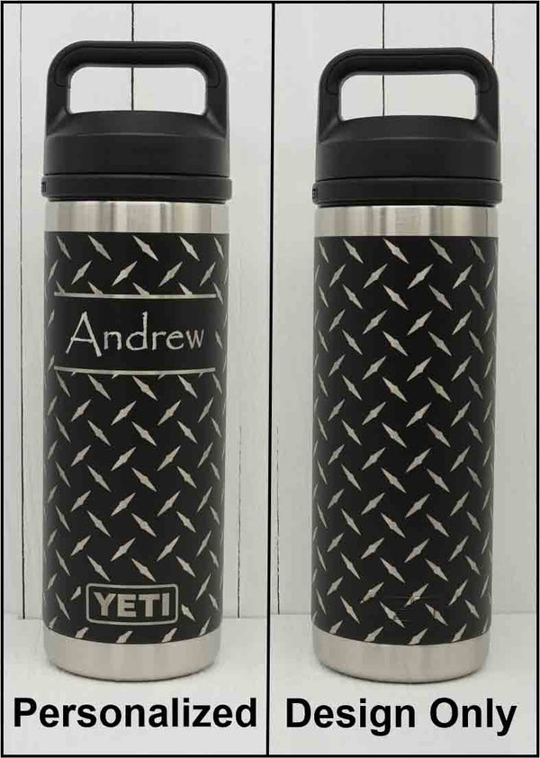 REAL YETI 36 Oz. Laser Engraved Black Yeti Rambler Bottle With Chug Cap  Personalized Vacuum Insulated YETI 