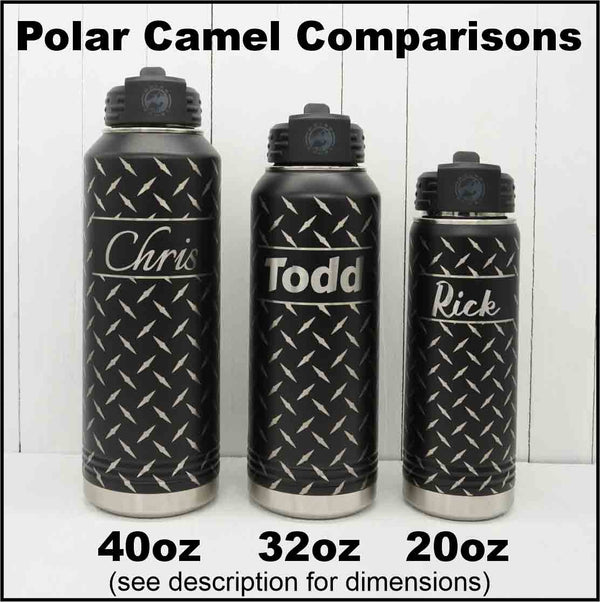 YETI® Water Bottle Thermos Laser Engraved With Toolbox Diamond