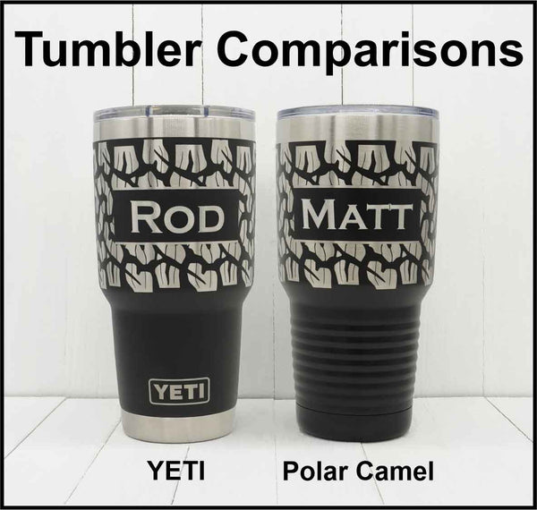 YETI® Water Bottle Thermos Laser Engraved With Toolbox Diamond Pattern YETI®  or Polar Camel Brand 