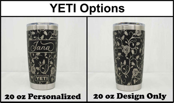 Personalized YETI® or Polar Camel Tumbler Laser Engraved With Hibiscus  Flower Wrap-around Design 