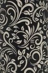 Zoom-in detail of tooled leather design.